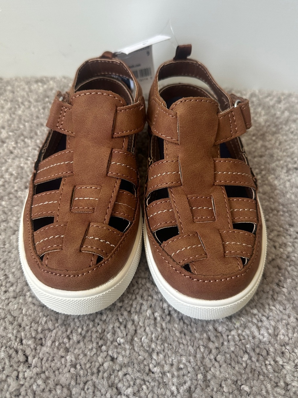 OshKosh B'gosh Brown Leather-Look Fisherman Sandals